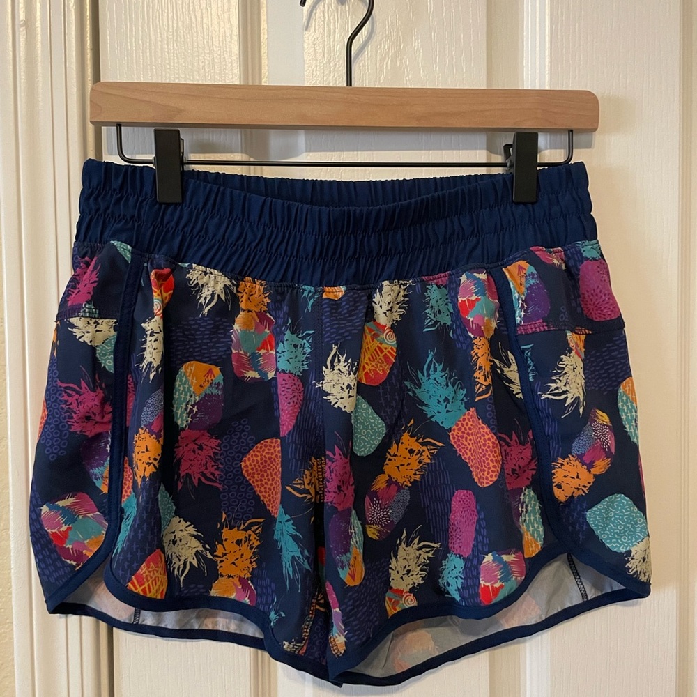 Sparkle athletic shorts -size medium. Pineapples!